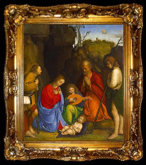 framed  Giovanni Agostino da Lodi Adoration of the Shepherds., ta009-2